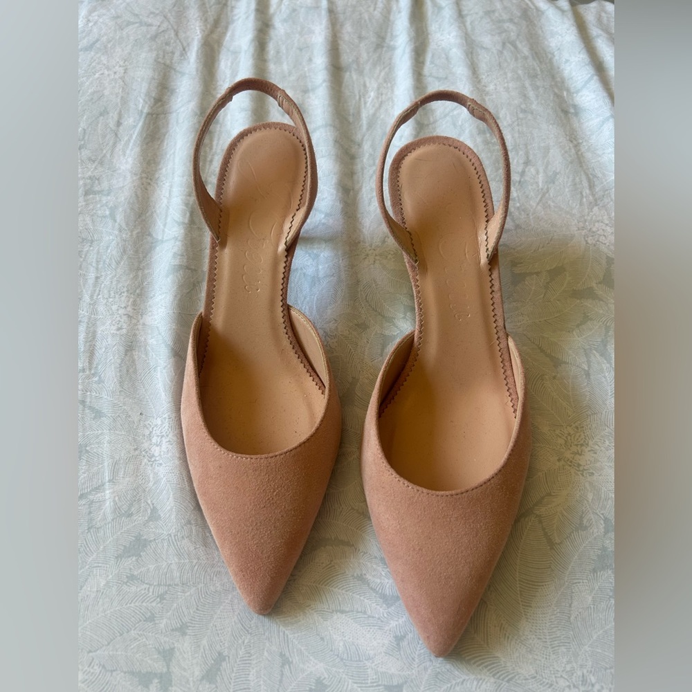 J. Crew Slingback Suede Kitten Heels